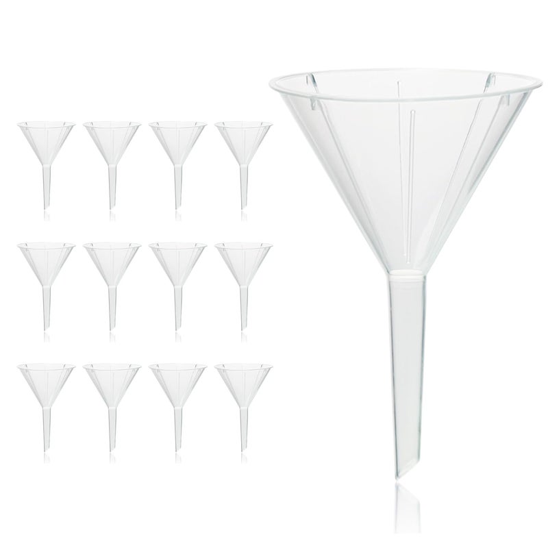 UTILE 12pcs Plastic Analytical Funnel Set, PP Material, Top Diameter 64mm, Small Funnel for Lab Bottles, Recreational Activities, 4512.0014.12 - Image 1